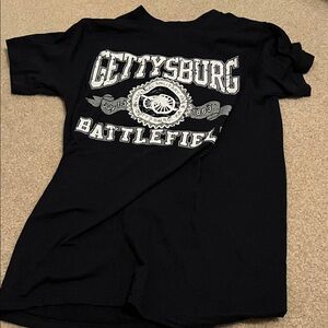 Gettysburg Battlefield Graphic Tee - Black with White Print